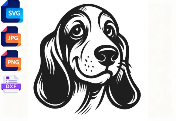 Basset Hound Dog Face SVG Clipart Review