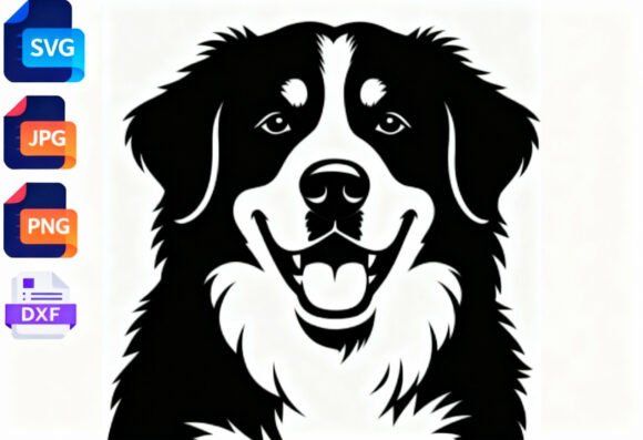 Bernese Mountain Dog Face SVG Clipart Review