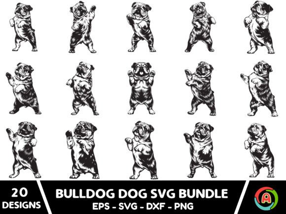 Bulldog Dog Dancing Svg Bundle