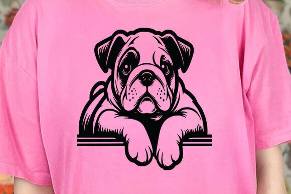 Bulldog Mama Peeking Dog Design SVG Review
