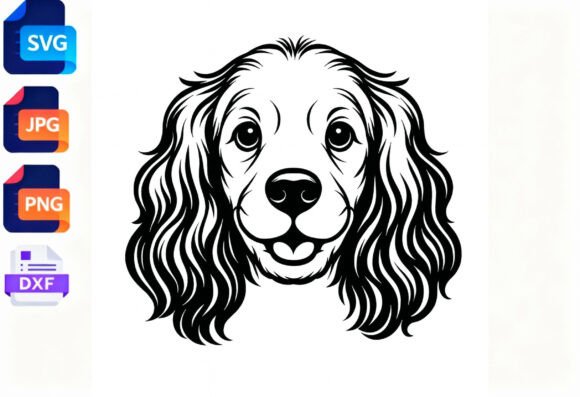 Cocker Spaniel Dog Face SVG Cut File