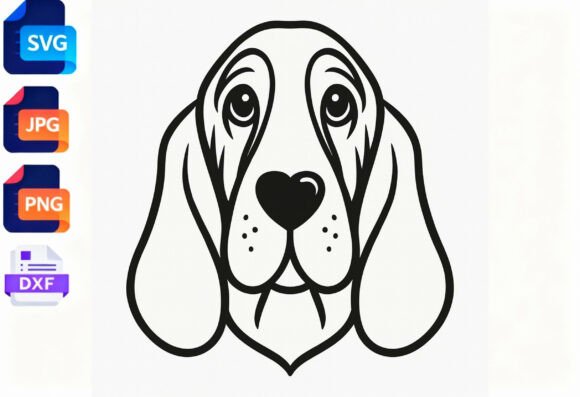 Cute Basset Hound Dog Face SVG Cut File Review