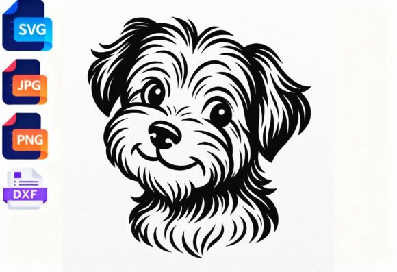 Cute Dog Face SVG Cut File