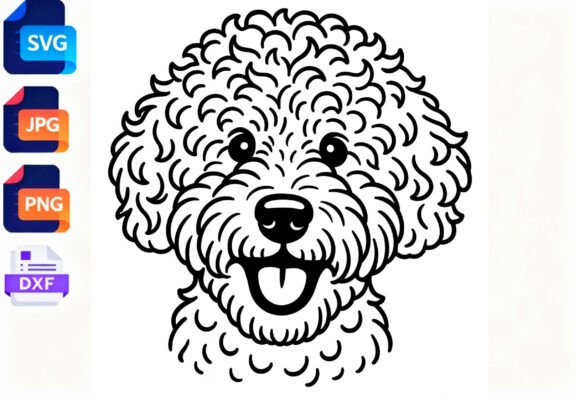 Cute Doodle Dog Head SVG PNG DXF Files Review