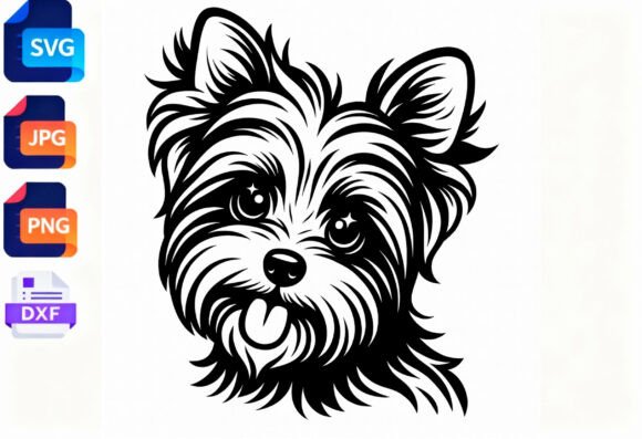 Cute Yorkie Dog Face SVG Cut File Review