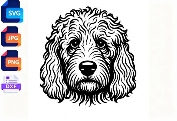 Dog Head SVG Clipart Doodle Breed Art Review