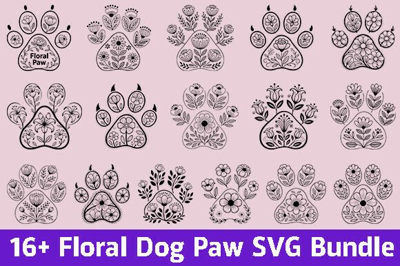 Floral Dog Paw SVG Bundle Review for Embroidery Projects
