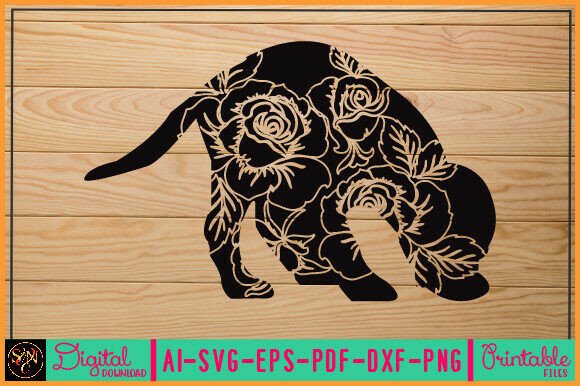 Flower Dog Animal SVG Vector 18