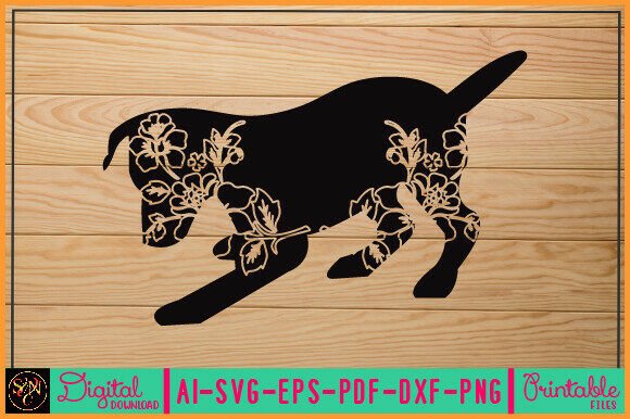 Flower Dog Animal SVG Vector 24