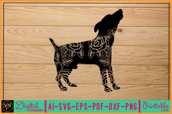Flower Dog Animal SVG Vector 30