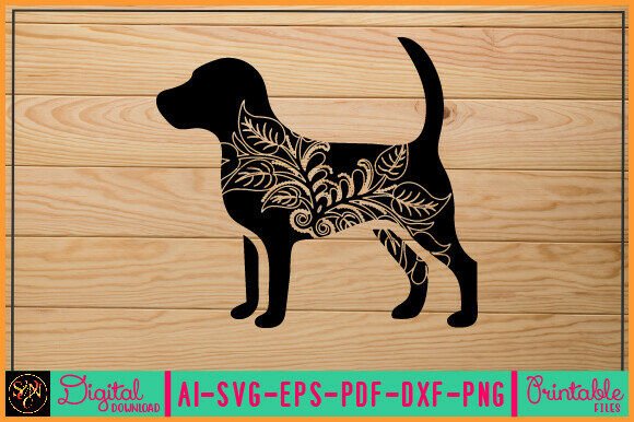 Flower Dog Animal SVG Vector 38