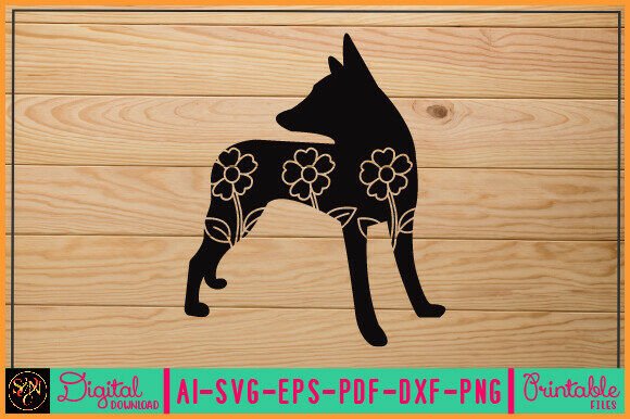Flower Dog Animal SVG Vector 5
