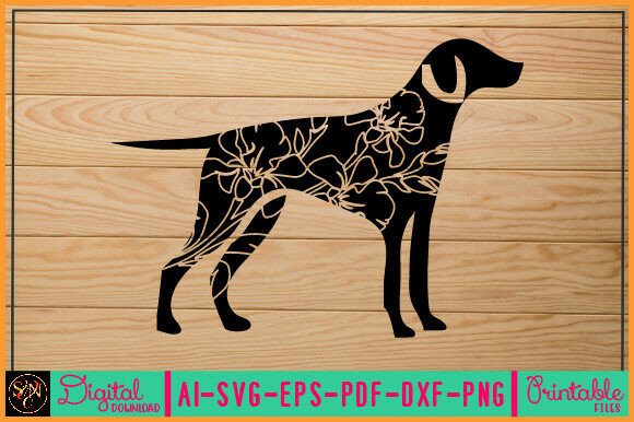 Flower Dog Animal SVG Vector 51