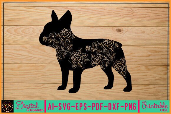 Flower Dog Animal SVG Vector 54