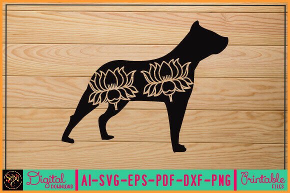 Flower Dog Animal SVG Vector 8