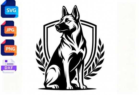 German Shepherd Dog Crest SVG Clipart
