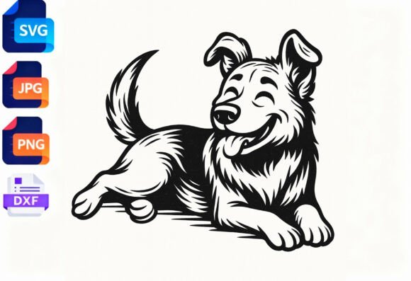 Happy Dog Silhouette SVG Review for Embroidery Projects