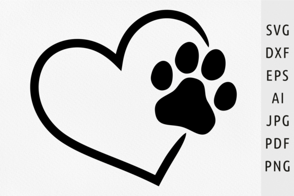 Heart Frame with Paw Print Svg for Embroidery Projects