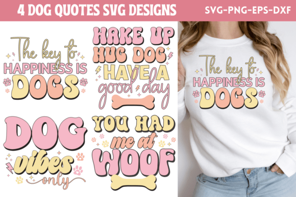 Retro Dog Quotes SVG Bundle 2 Review