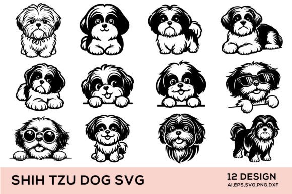 Shih Tzu Dog Silhouette SVG Bundle Review