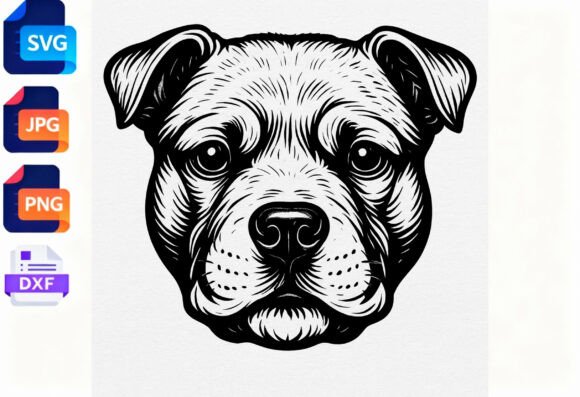 Staffordshire Terrier Dog Face SVG Cut Review