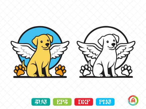 Winged Dog Companion Svg