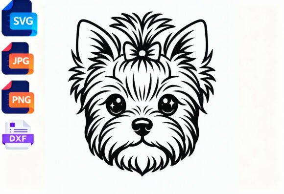 Yorkie Dog Face SVG