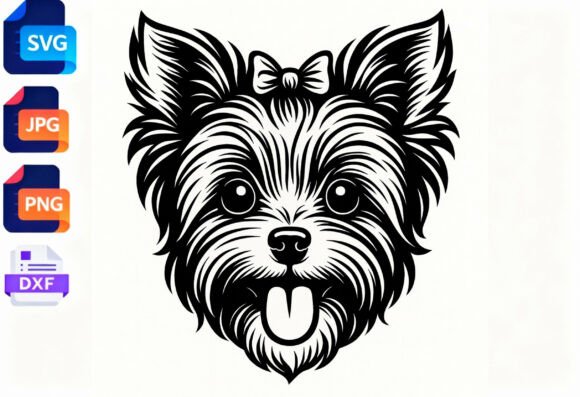 Yorkie Dog Face SVG Clipart Cute Puppy Review