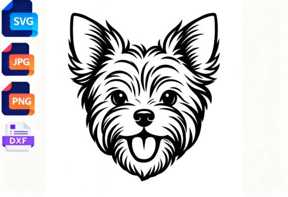 Yorkie Dog Face SVG Clipart Review