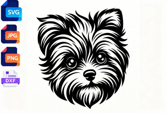 Yorkie Dog Face SVG PNG DXF File Review